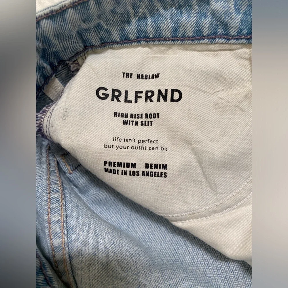 NWT GRLFRND The Harlow Coated High Rise Boot With Slit Lite Wash - Picture 9 of 16